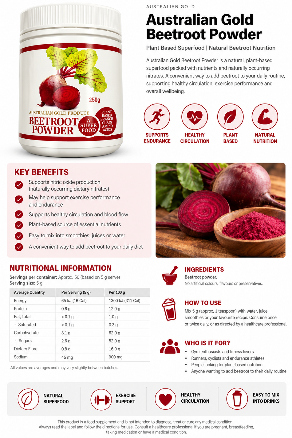 AUSTRALIAN GOLD BEETROOT POWDER