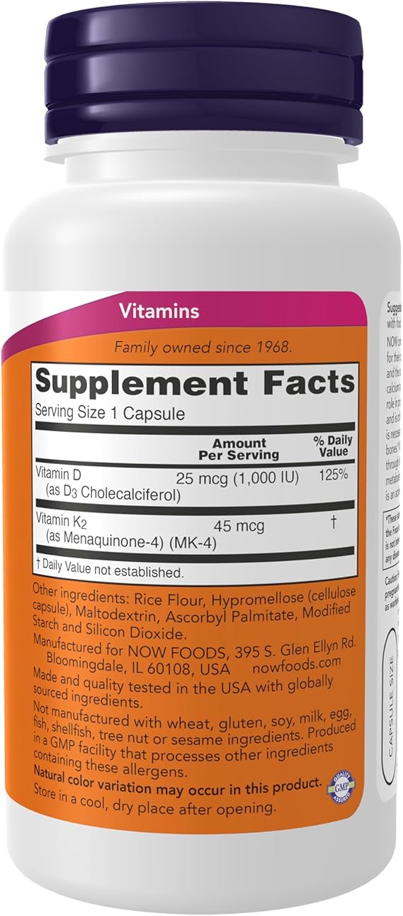 VITAMIN D-3 & K-2 1000 IU 120 CAPSULES