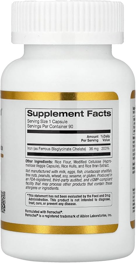 IRON FERROUS BISGLYCINATE CHELATE 36MG