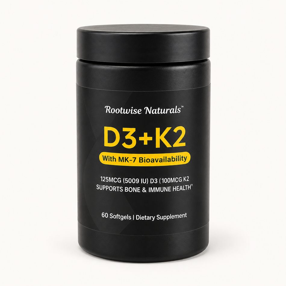 VITAMIN D3 + K2 WITH MK-7 5000IU 100MCG K2